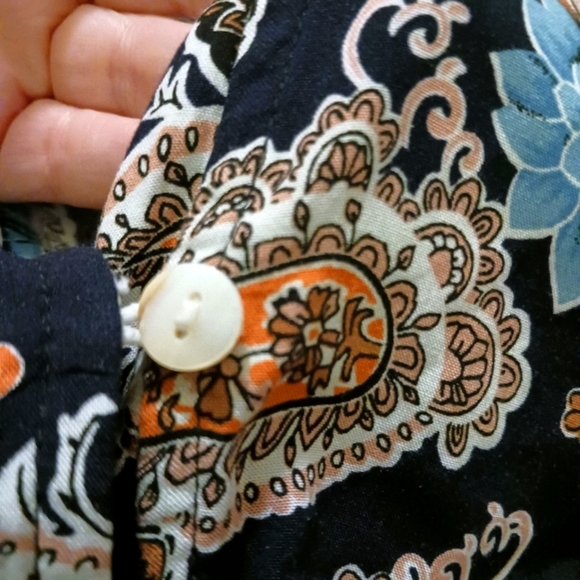 Blue Paisley Print BOHO Cottagecore Maxi Dress Tassle Tie - Picture 6 of 9